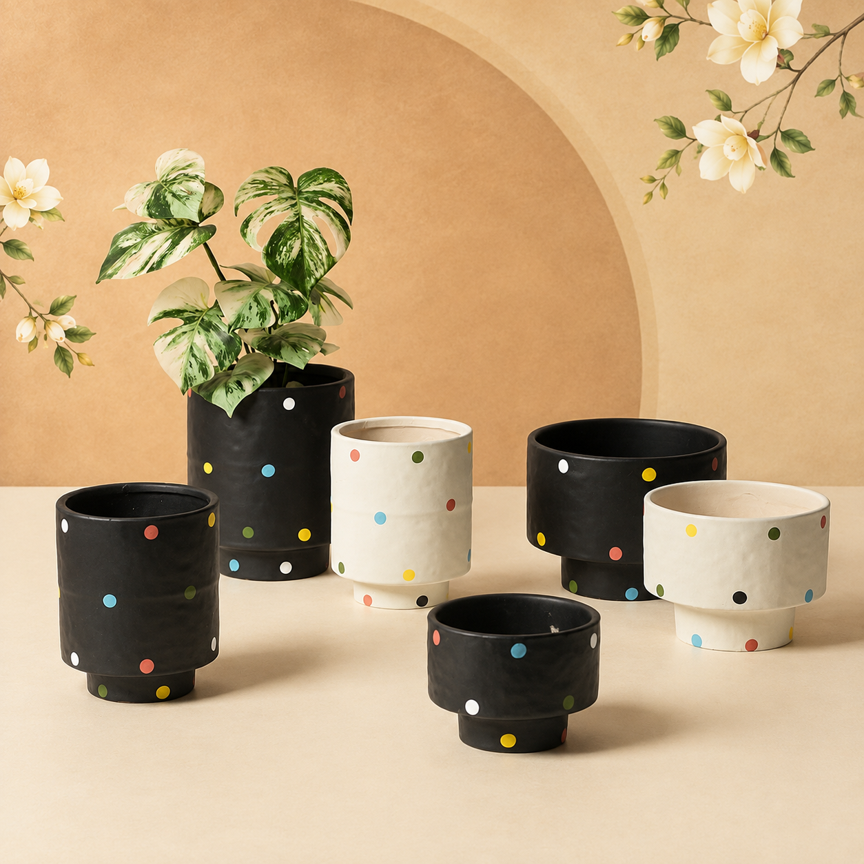 Spotted Ceramic Planter Pots 36cfb427797042a19fb7b4a400aad331