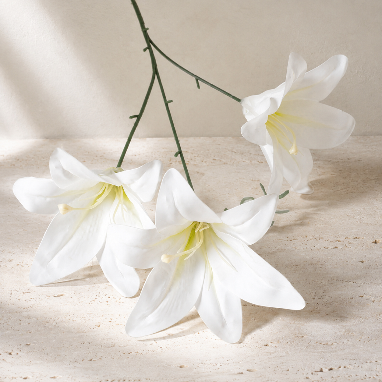 3-Head 3D Printed Real Touch Artificial Lily Sprays | High-End Faux Lily Flowers for Wedding Auditorium & Photography Props 7b4bfccfcd8149b49d9fb4b2012072d7